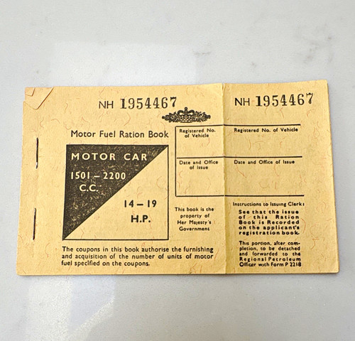 Motor fuel ration book - ration,