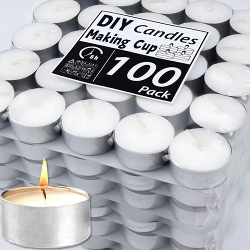 100x tea light - light, tins