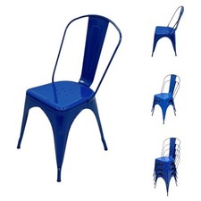 Blue Metal Tolix Chairs, Metal Dining Chairs, Metal Bistro Chair, Blue Chairs