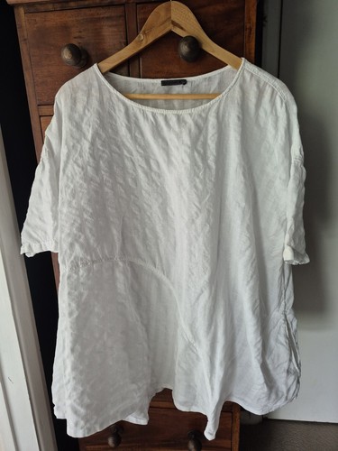 Oska white cotton linen - white, cotton/linen