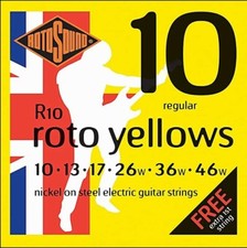 Rotosound R10 RotoYellow Electric Guitar Strings - 10-46 - UK Made Free Shipping
