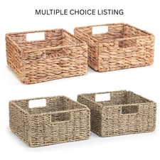 Storage Baskets Set of 2, Storage Baskets for Shelves, Hand-Woven Storage Boxes
