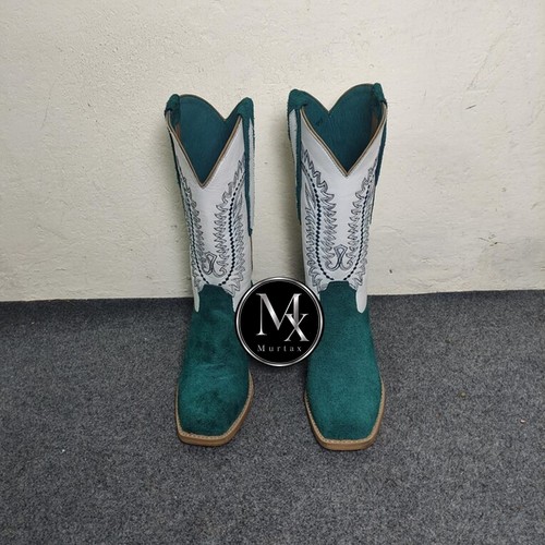 Handmade green suede leather - handmade,