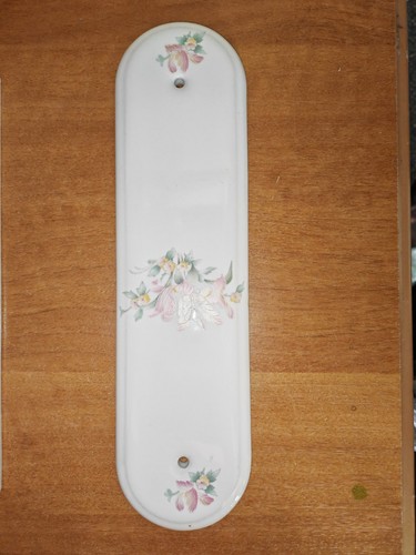 Ceramic door push plate - ceramic, white