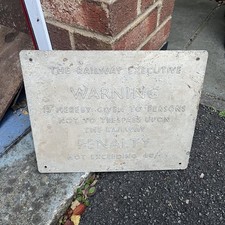 Railwayana Cast Iron Bridge Plate 18 Genuine Railway Executive