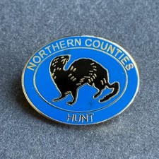Northern Counties Mink Hounds hunting enamel lapel pin badge otter