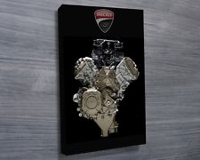 Ducati Desmosedici V4 Engine - 30x20 Inch Canvas Art Framed Picture Print
