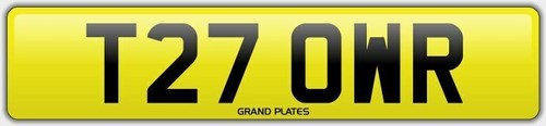 Tows towing number plate t27 - number,