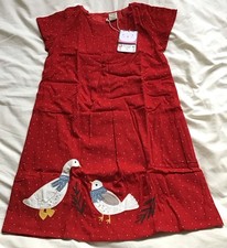 Frugi Girls' Dress Age 9-10 Christmas Red Cord Corduroy Festive Organic BNWT New