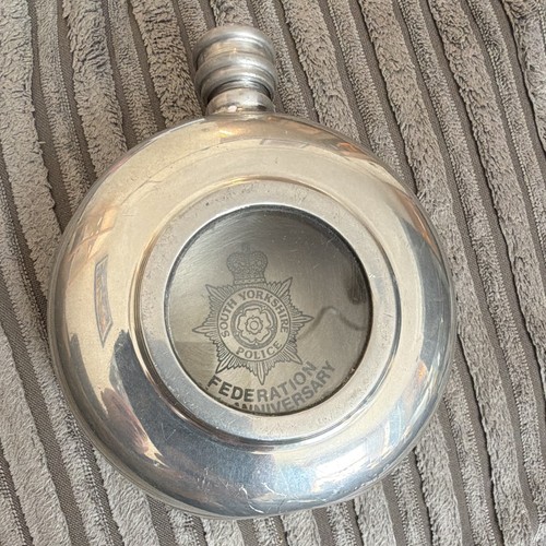 Rare pewter hip - flask, screw
