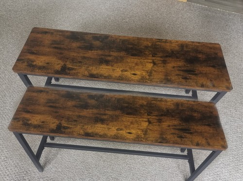Industrial dining bench set - dining,
