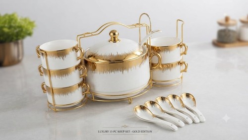 Luxury piece ceramic soup - 15-piece,