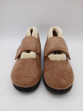 Padders Silent Brown Slippers Faux Fur Lining UK 6