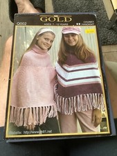 PURE GOLD CHILD PONCHOS CHUNKY HANDKNIT KNITTING PATTERN