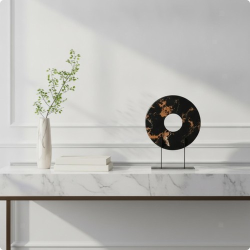 Standing circle ornament sleek - standing,