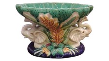 Antique Italian Majolica Elephant Centrepiece