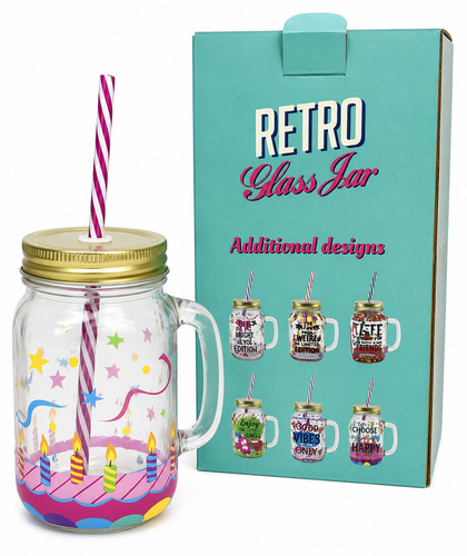Retro glass mason drinking - retro,