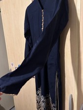 Asian dress salwar kameez size S blue 1 piece suit with embroidery
