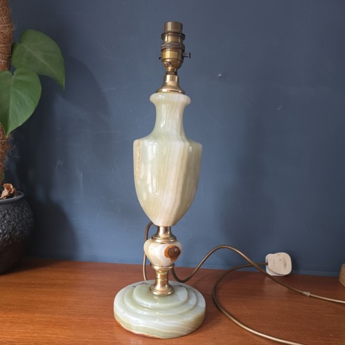 Green onyx table lamp brass - lamp,