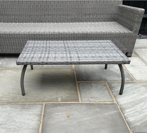 Grey rattan coffee table - rattan,