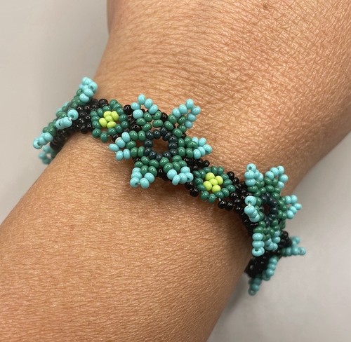 Vintage black turquoise seed - vintage,