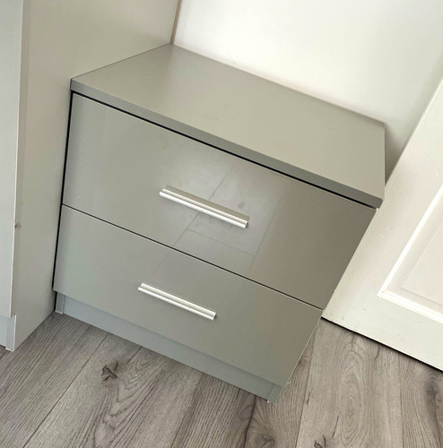 Grey door mirrored wardrobe - door,