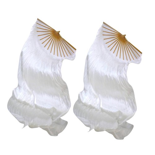 Pair silk fan veil for - silk,