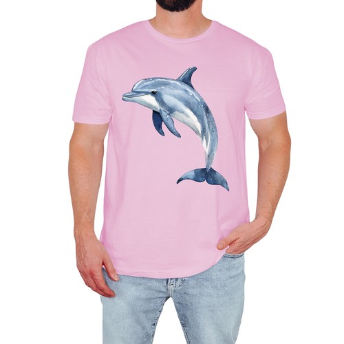 Dolphin watercolour mens - dolphin,