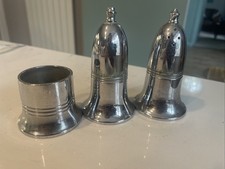 Antique deco style silver plated salt and pepper pots
