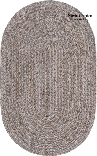 Oval rug grey jute - oval,