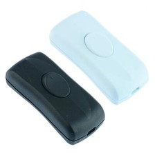 Black / White Inline Rocker Switch Desk Table Lamp Screw Terminals 1A 250V