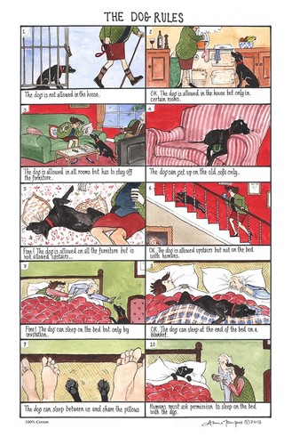 The dog rules tea towel - the,