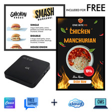 Digital signage player 4k for digital menu boards + free software + free banner