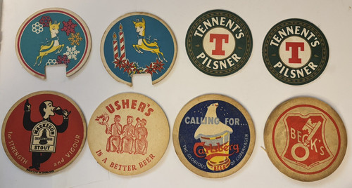 Job lot vintage beer mats - lot,