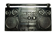 VTG Boombox Shaped Silver Tone