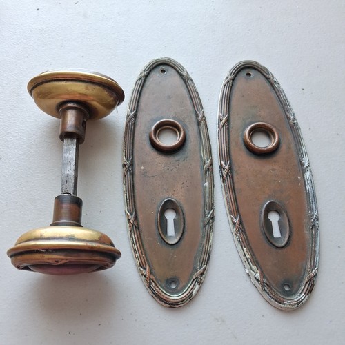 Vintage brass door knob handle - brass,