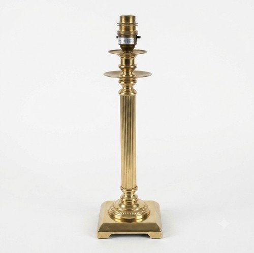 Brass column candlestick - brass,