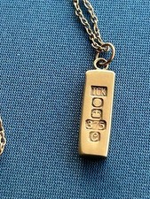 9ct gold ingot vintage and chain