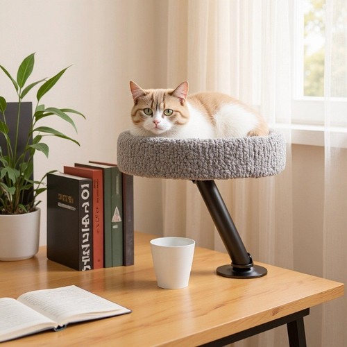 Floating cat perch desk - perch,