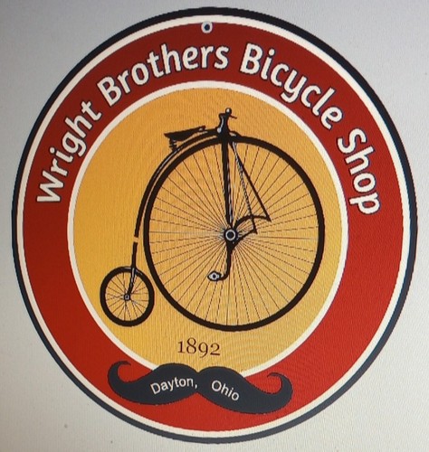 Penny farthing bicycle sign - penny,