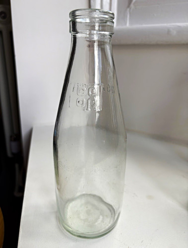 Vintage clear glass milk - clear,