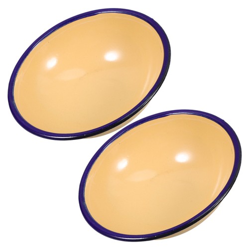 2pcs vintage enamel bowl large - 2pcs,