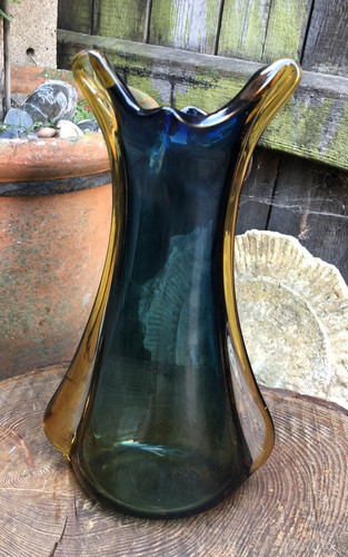 Vintage art glass vase - , mcm