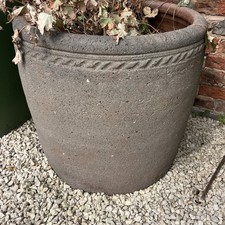 Large Ironstone Rustic Cylinder Pot  Tree Planter H68cm x D68cm Plant Pot