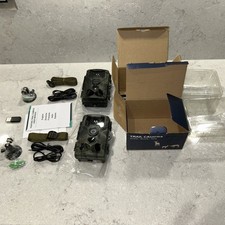 2x NEW LALALUMI 36MP 2.7K Waterproof Wildlife Trail Camera Camo Green (+ cards)