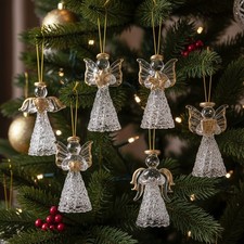 1-12PCS Glass Angel Ornaments