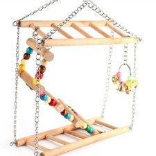 Parrot Bird Wooden Playground Climbing Ladder Pet Swing Chew Budgie Cage Toys