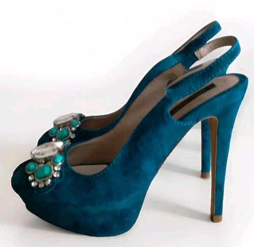 Zara turquoise green suede - zara,