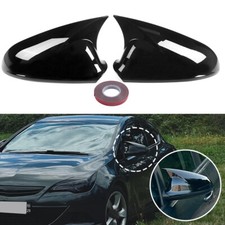 Pair For Vauxhall Opel Astra J 2010-2013 Side Wing Mirror Cover Cap Gloss Black