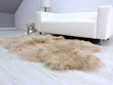 Real quad sheepskin rug, sandy